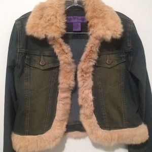 Vintage 90's Gypsy i East Rabbit Fur Jean SZ S